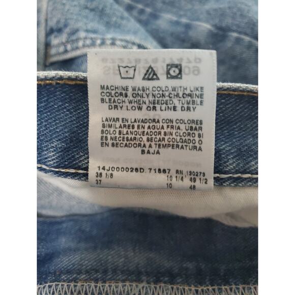 Wrangler Mens Jean Shorts Blue Size 36 100% Cotton Relaxed Fit Button Zip Pocket - Picture 8 of 12